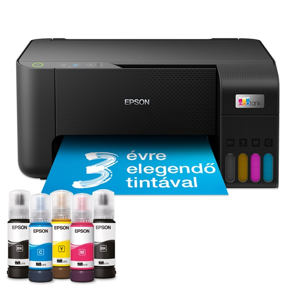 Epson EcoTank L3230 színes nyomtató MFP, USB, 8100/6500 oldal tinta a dobozban